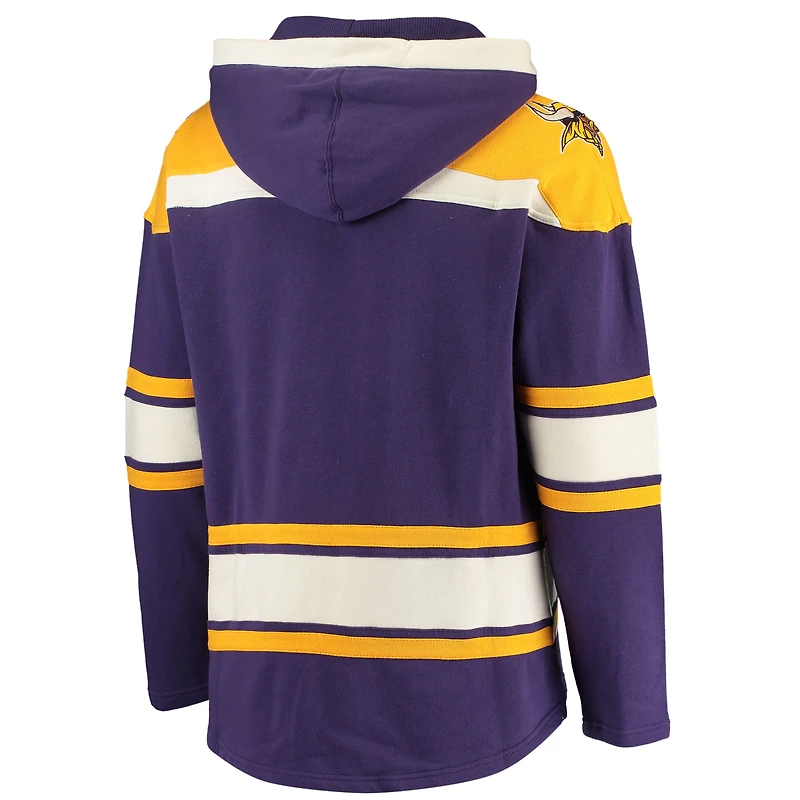 Chandail à capuchon encolure en V Lacer des Vikings du Minnesota '47 violet/doré pour homme
