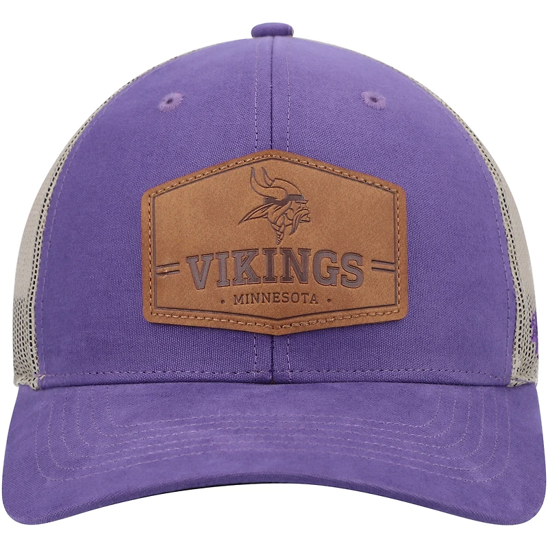 Casquette ajustable '47 pour homme en cuir brut Minnesota Vikings violet/naturel