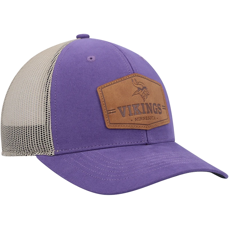 Casquette ajustable '47 pour homme en cuir brut Minnesota Vikings violet/naturel