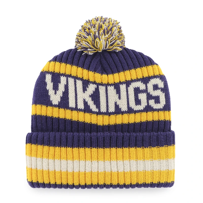 Bonnet à revers Bering violet Minnesota Vikings '47 pour homme avec pompon