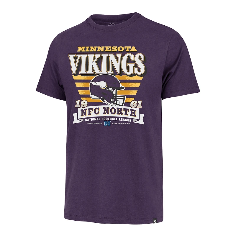 T-shirt violet à rayures « 47 » pour homme, motif Franklin des Minnesota Vikings