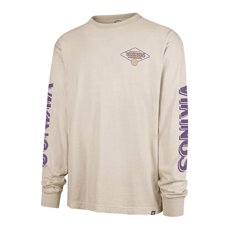 T-shirt à manches longues Cairn Ravine Foundation 47 pour homme, couleur beige, des Vikings du Minnesota