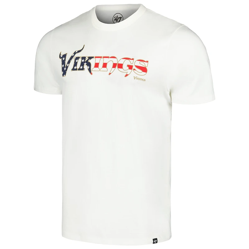 Men's '47 White Minnesota Vikings Flag Script Franklin T-Shirt