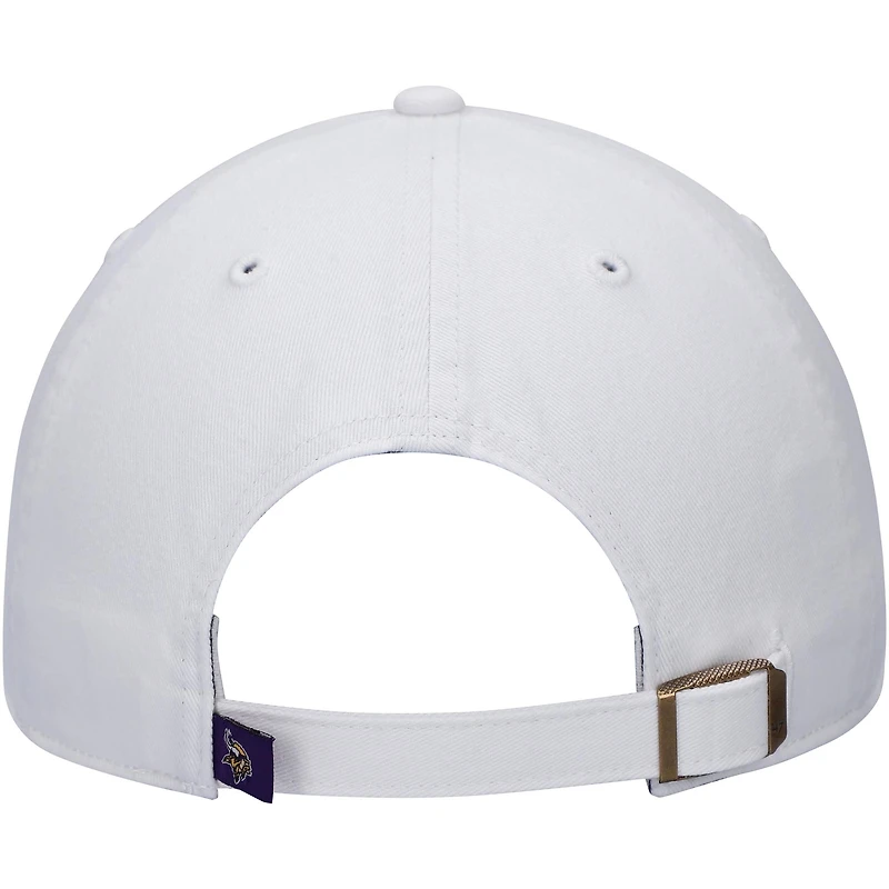 Casquette '47 White Minnesota Vikings Logo Clean Up réglable pour homme