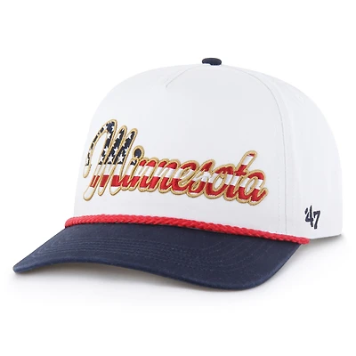 Men's '47 White Minnesota Vikings Patriotic Overhand Hitch Adjustable Hat