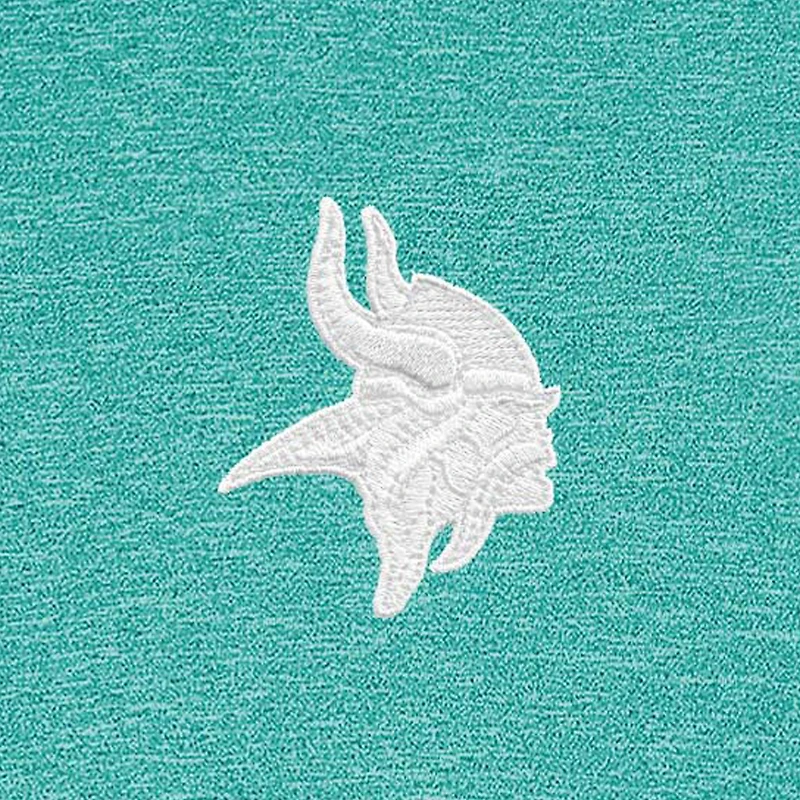 Men's Antigua Heather Aqua Minnesota Vikings Hunk Quarter-Zip Pullover Top