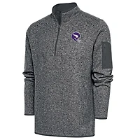 Veste à enfiler Fortune quart de zip pour homme, couleur charbon chiné, des Vikings du Minnesota