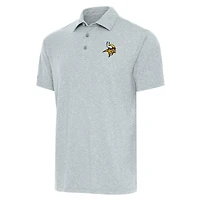 Polo Par 3 gris chiné Antigua pour homme, coupe grande et taille, des Vikings du Minnesota