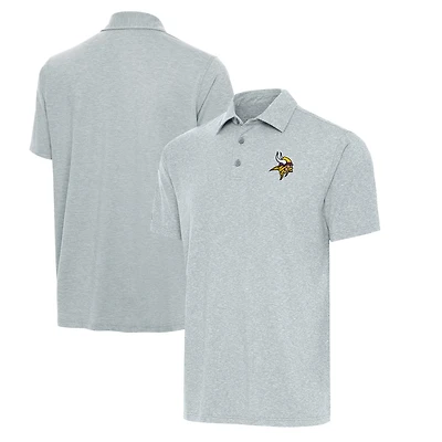 Polo Par 3 gris chiné Antigua pour homme, coupe grande et taille, des Vikings du Minnesota