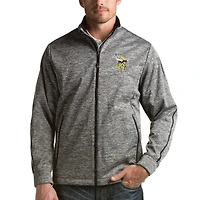 Veste de golf zippée Antigua noire chinée pour homme des Vikings du Minnesota