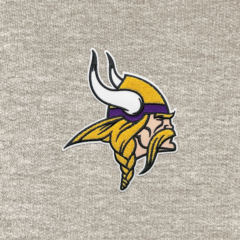 Sweat à capuche en chenille Action Antigua Oatmeal Minnesota Vikings pour homme