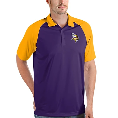 Polo Nova violet/or Antigua pour homme des Vikings du Minnesota