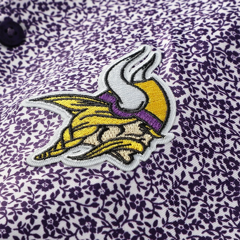 Men's Antigua Purple Minnesota Vikings Field Ditsy Polo