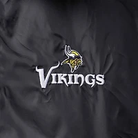 Veste coupe-vent classique raglan à boutons-pression pour homme, style entraîneur des Vikings du Minnesota, noire