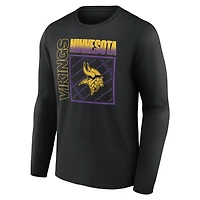 Men's Black Minnesota Vikings Home Field Pop Personalized Name & Number Long Sleeve T-Shirt