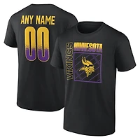 T-shirt noir pour homme Minnesota Vikings Home Field Pop personnalisé avec nom et numéro