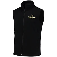 Débardeur entièrement zippé en polaire Houston Vikings du Minnesota noir pour homme