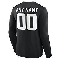 Men's Black Minnesota Vikings Team Authentic Personalized Name & Number Long Sleeve T-Shirt
