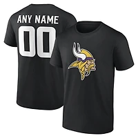 Men's Black Minnesota Vikings Team Authentic Personalized Name & Number T-Shirt