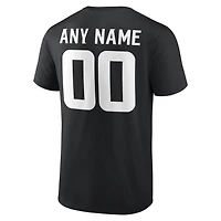 T-shirt noir authentique pour homme des Vikings du Minnesota, personnalisé avec nom et numéro.