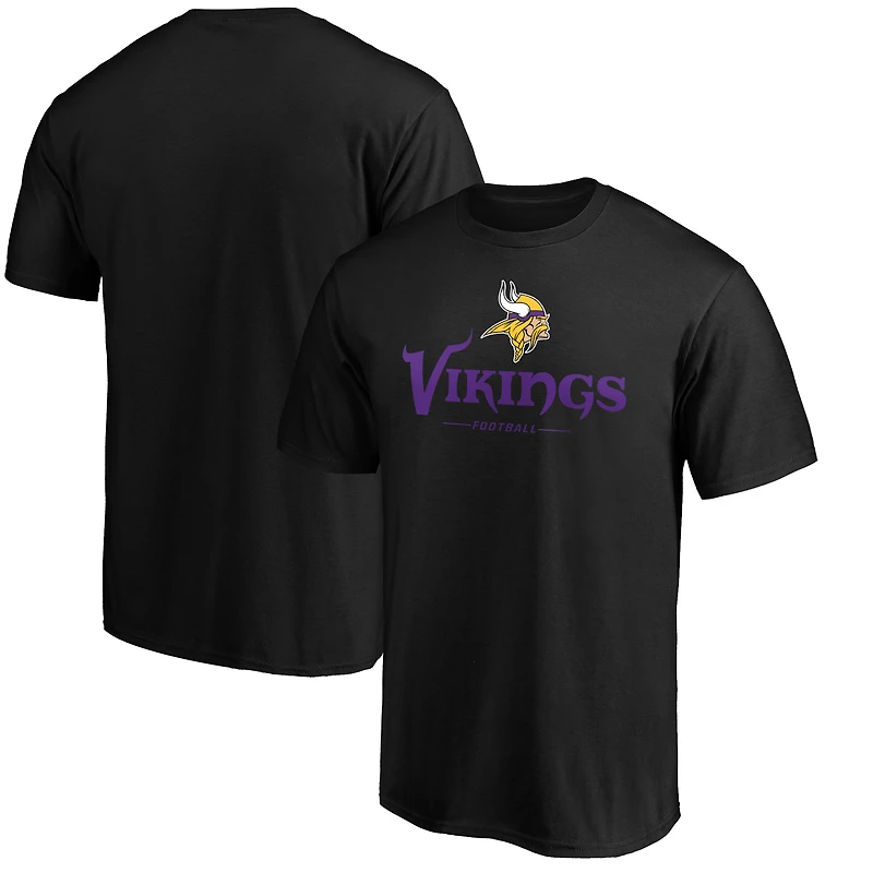 Men's  Black Minnesota Vikings Team Lockup T-Shirt