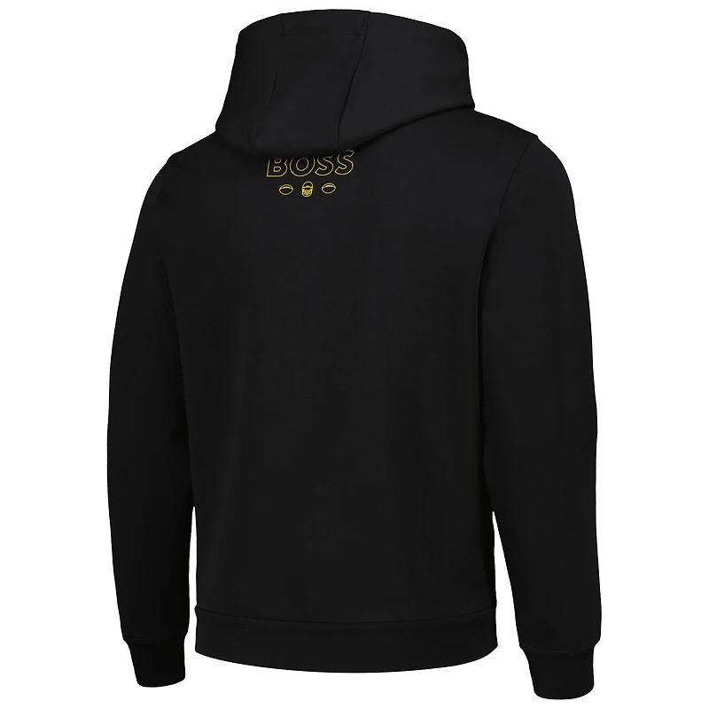 Men's BOSS X NFL Black Minnesota Vikings Touchback Pullover Hoodie