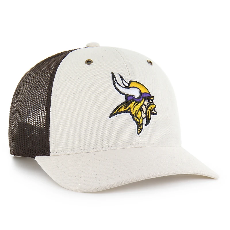 Men's Carhartt x '47 Natural/Brown Minnesota Vikings Undyed Trucker Adjustable Hat
