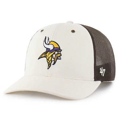 Casquette trucker ajustable Carhartt x '47 Minnesota Vikings naturelle/marron non teinte pour homme