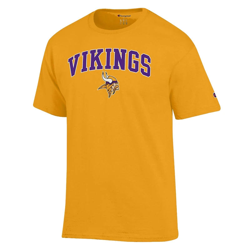 Men's Champion Gold Minnesota Vikings Arch Over Logo T-Shirt