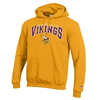 Men's Champion Purple Minnesota Vikings Powerblend Arch over Logo Hoodie