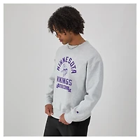 Sweat-shirt en molleton à tissage inversé Champion pour homme, gris chiné, des Vikings du Minnesota