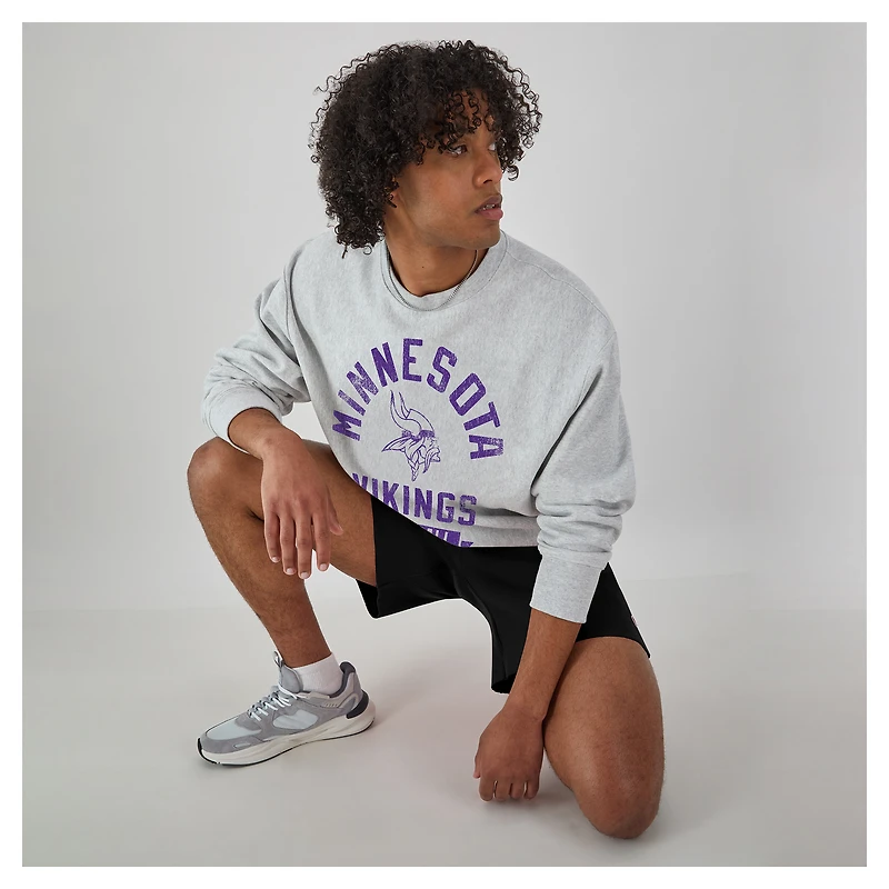 Men's Champion  Heather Gray Minnesota Vikings Reverse Weave Fleece Pullover Sweatshirt