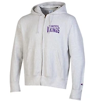 Sweat à capuche zippé intégral Champion Heather Grey des Vikings du Minnesota pour homme