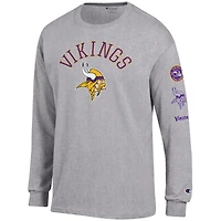 T-shirt à manches longues Champion Heather Grey des Minnesota Vikings pour homme