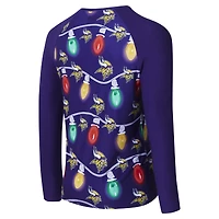 Ensemble t-shirt et pantalon à manches longues Concepts Sport violet Minnesota Vikings Garland Knit Raglan pour hommes