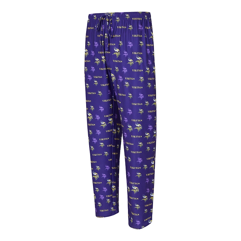Pantalon Concepts Sport violet à imprimé mosaïque sur toute la surface des Vikings du Minnesota pour homme