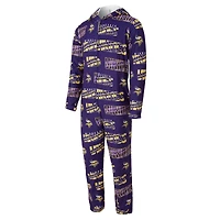Combinaison de sport violette pour homme Concepts Minnesota Vikings Shuffle en micropolaire à imprimé intégral et fermeture éclair intégrale