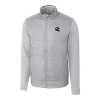 Coupe-vent matelassé hybride entièrement zippé pour homme, gris, avec casque des Vikings du Minnesota, Cutter & Buck
