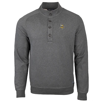 Sweat-shirt à capuche pour homme Cutter & Buck Heather Anthracite Minnesota Vikings Saturday Mock