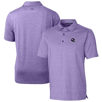 Men's Cutter & Buck  Heather Purple Minnesota Vikings Helmet Forge Stretch Polo
