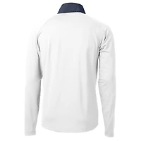 Men's Cutter & Buck White Minnesota Vikings Adapt Eco Knit Hybrid Recycled Quarter-Zip Pullover Top