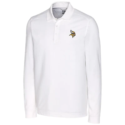 Polo à manches longues Advantage pour homme, blanc, de coupe grande et taille, des Vikings du Minnesota