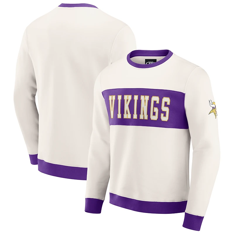 Sweat-shirt colorblock crème pour homme de la collection Darius Rucker Fanatics, des Vikings du Minnesota