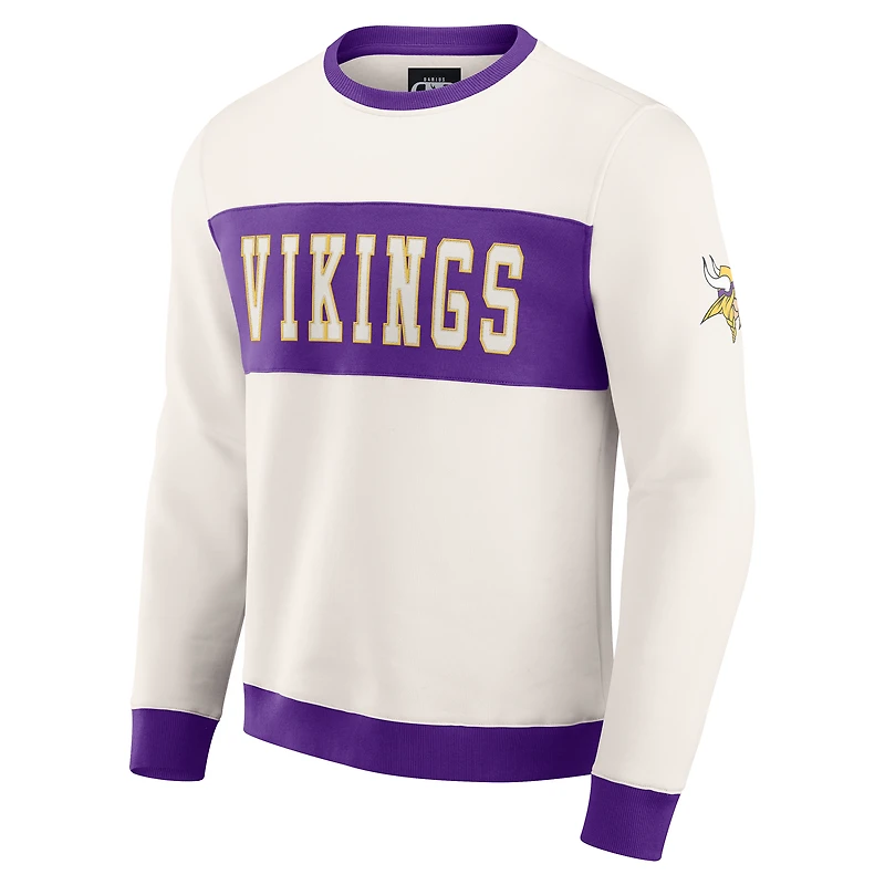 Sweat-shirt colorblock crème pour homme de la collection Darius Rucker Fanatics, des Vikings du Minnesota
