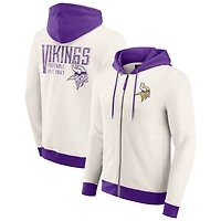 Men's Darius Rucker Collection by Fanatics Cream Minnesota Vikings Distressed Graphics Full-Zip Hoodie