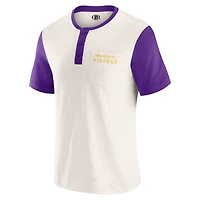 Men's Darius Rucker Collection by Fanatics Cream Minnesota Vikings Henley Colorblock Slub Pocket T-Shirt