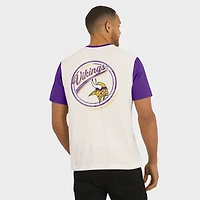T-shirt Henley à poche colorblock crème pour homme de la collection Darius Rucker par Fanatics, Minnesota Vikings