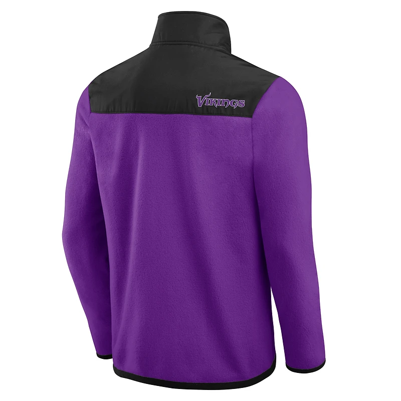 Men's Darius Rucker Collection by Fanatics Purple Minnesota Vikings Color Block Polar Fleece Full-Zip Jacket
