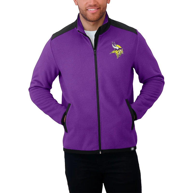 Men's Darius Rucker Collection by Fanatics Purple Minnesota Vikings Color Block Polar Fleece Full-Zip Jacket