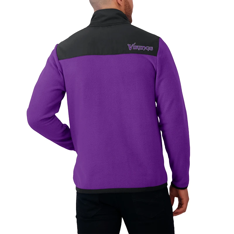 Veste polaire entièrement zippée à blocs de couleurs pour hommes la collection Darius Rucker Fanatics des Minnesota Vikings